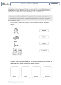 Ciências da Natureza – Materiais 2º EFAI
